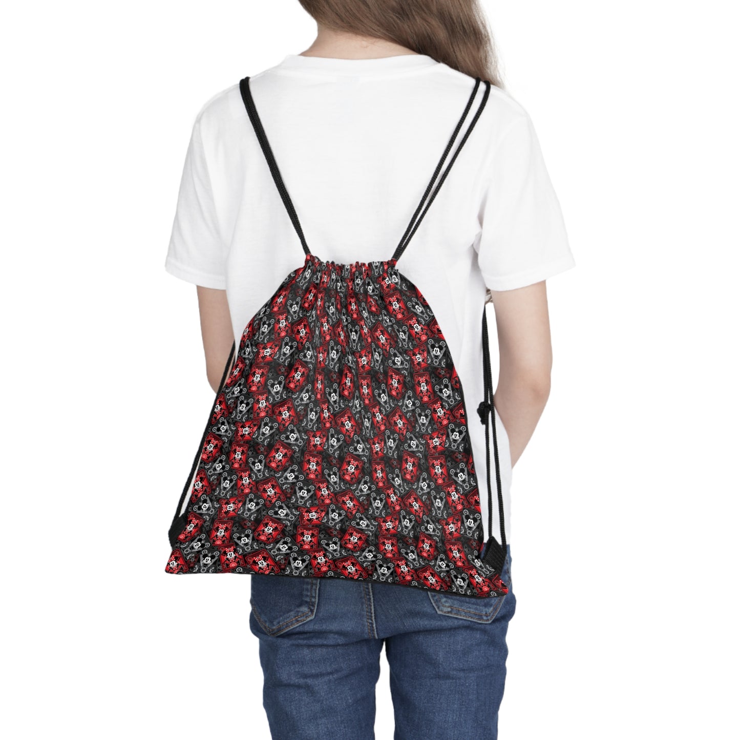 Steamboat Mickey And Minnie Cards Drawstring Bag