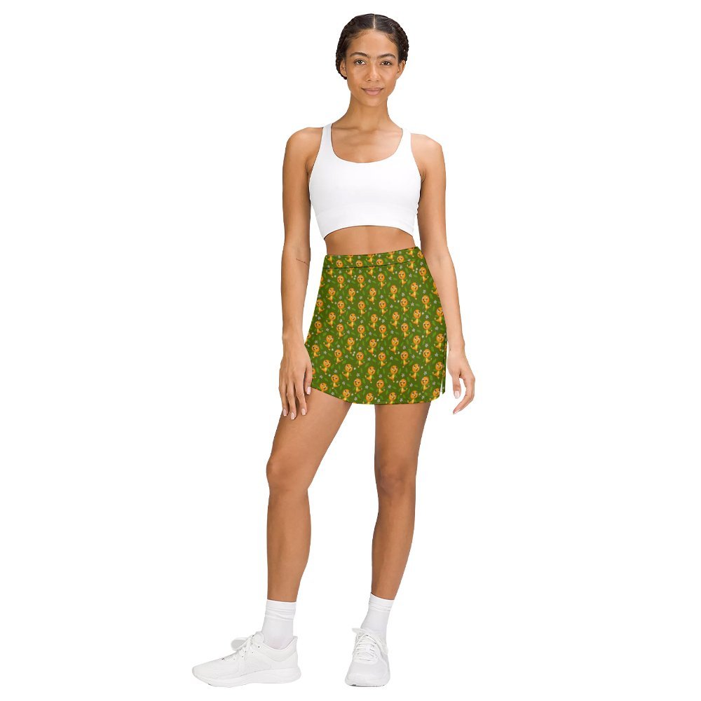 Orange Bird Athletic A-Line Skirt With Pocket