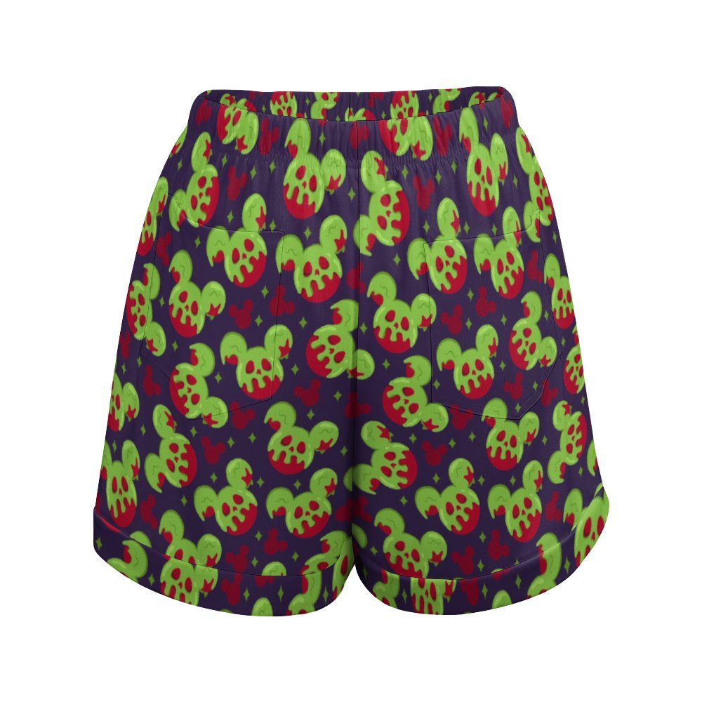 Magical Poison Apple Women's High-Waisted Loose Shorts With Pockets