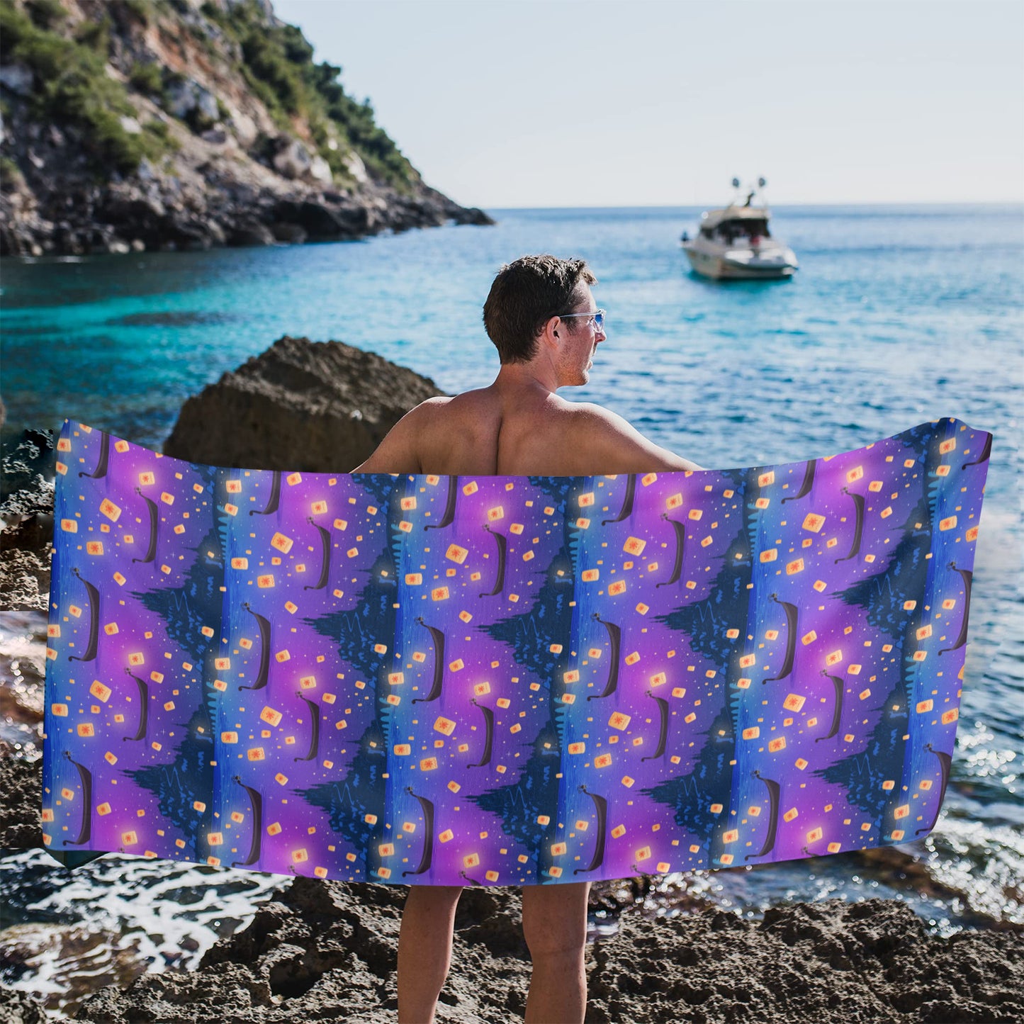 Floating Lanterns Beach Towel