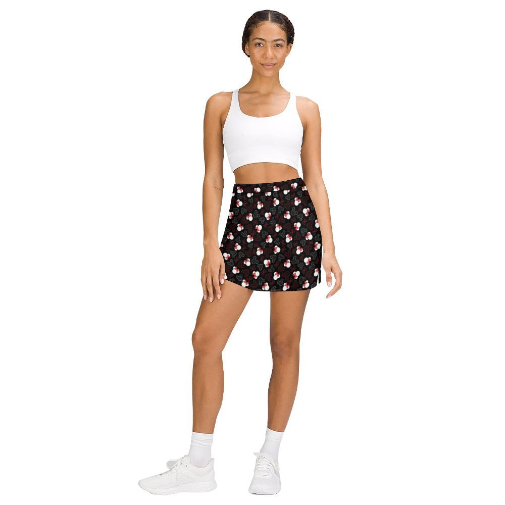 Mickey And Minnie Dots Athletic A-Line Skirt With Pocket Solid Shorts