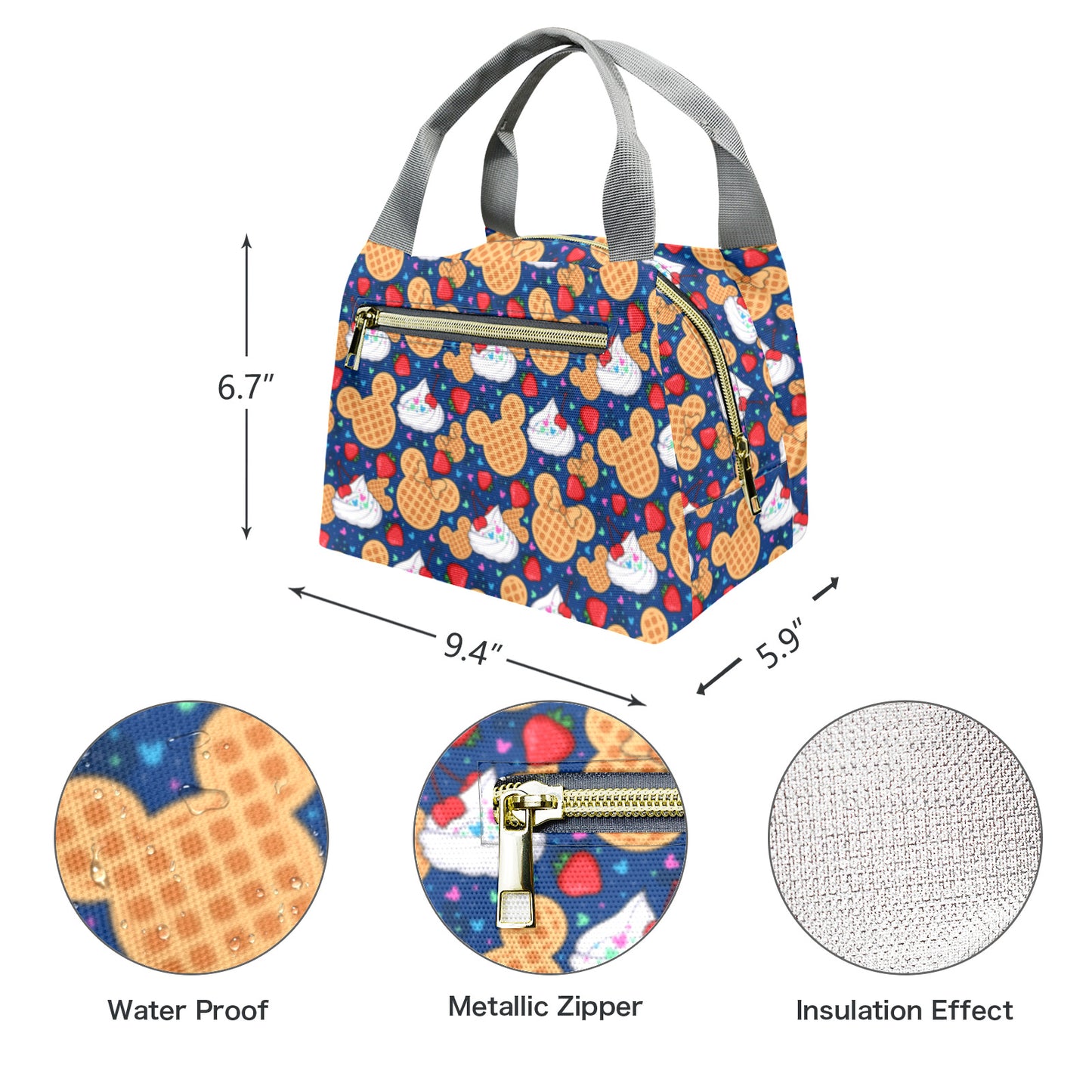 Waffles Portable Lunch Bag