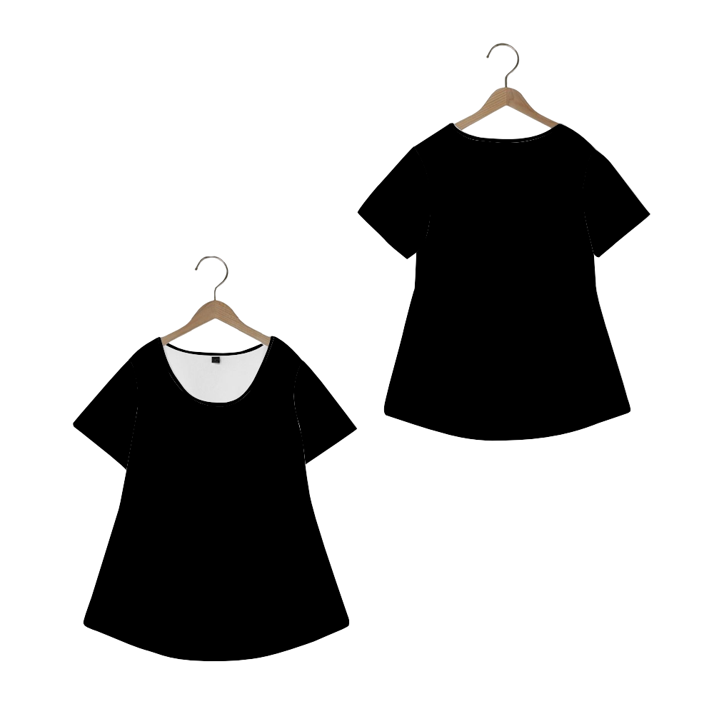 Black Women's Crew Neck Loose Tunic