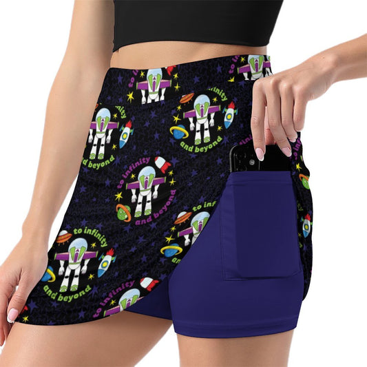 To Infinity And Beyond Athletic A-Line Skirt With Pocket Solid Shorts