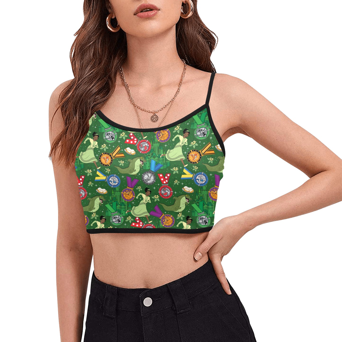 Tiana Wine And Dine Race Women's Spaghetti Strap Crop Top