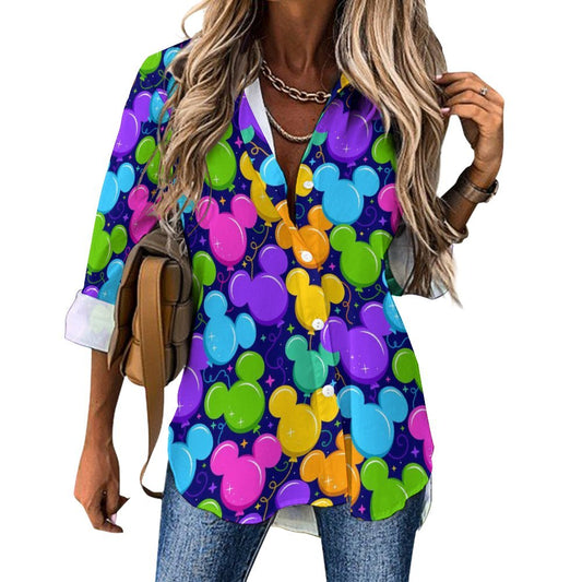 Park Balloons Long Sleeve Button Up Blouse