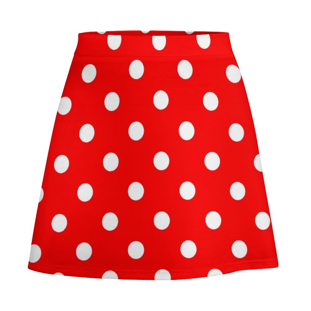 Red With White Polka Dots Short skirt