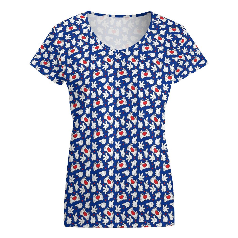 Happy Hands Women's V-Neck Short Sleeve T-Shirt