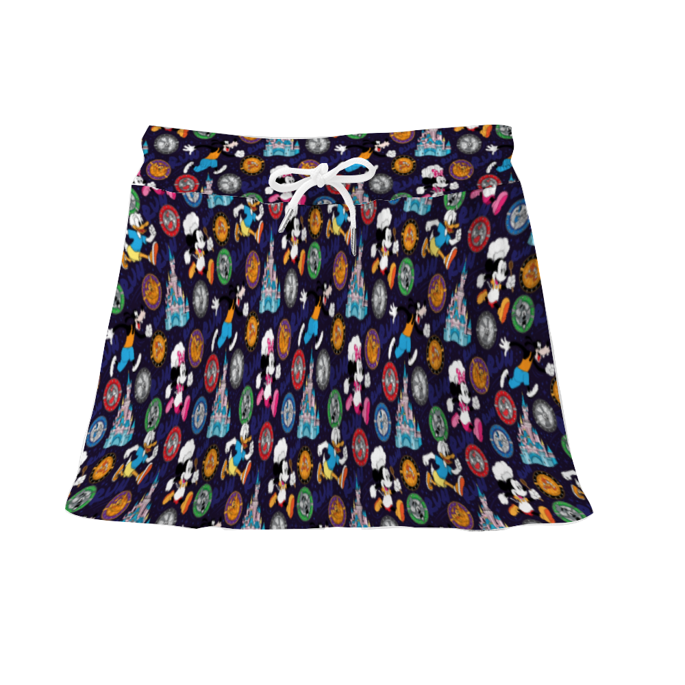 Mickey Wine And Dine Race Athletic Skirt With Built In Shorts
