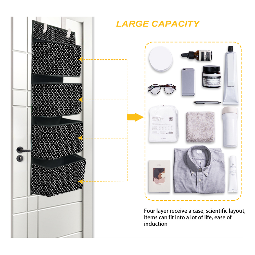 Designer 4-Tier Hanging Shelf Wall Closet Storage Organizer Bags