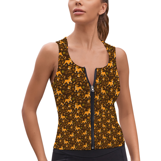 Disney Lion King Little King Women's Athletic V-Neck Sleeveless Hoodie Vest Tank Top