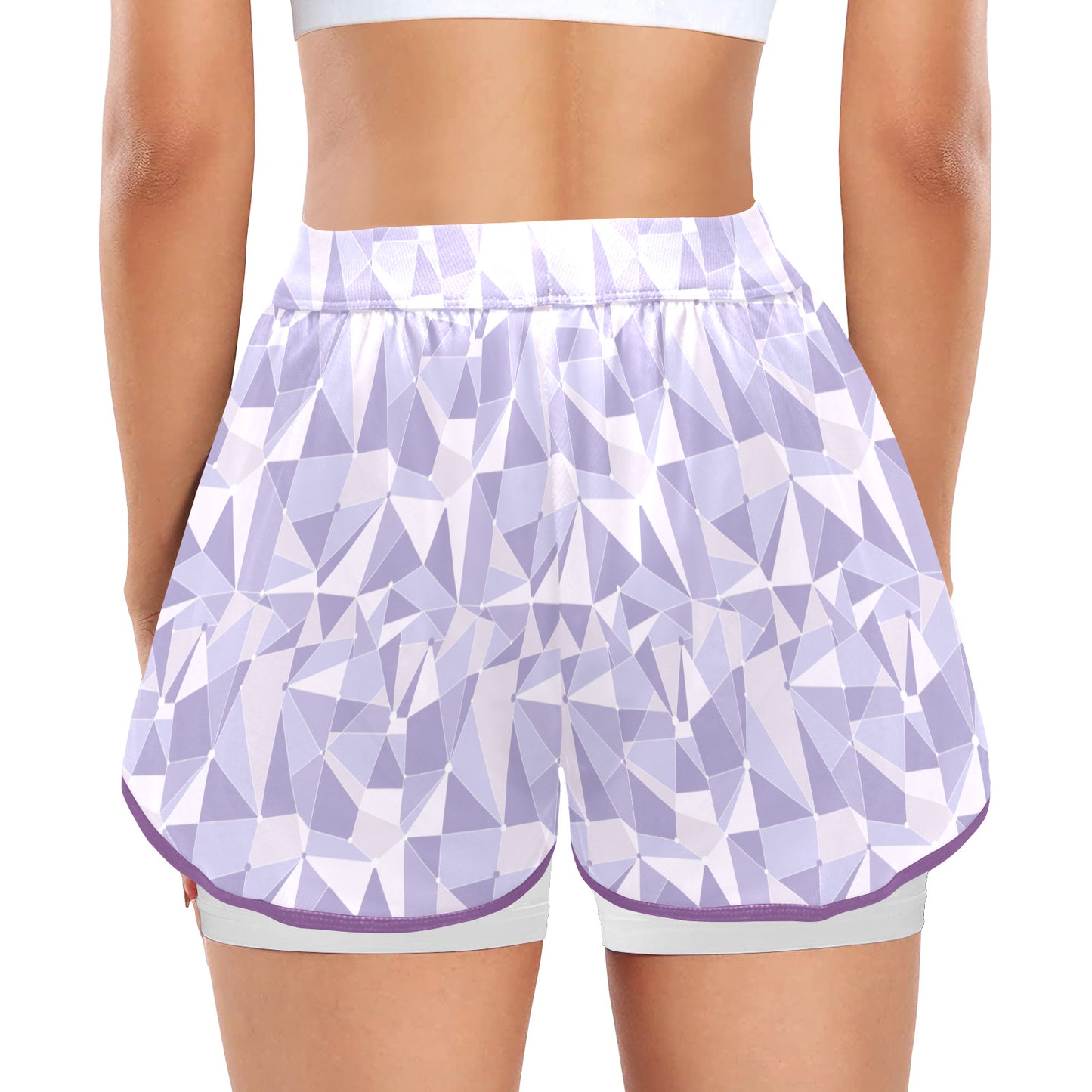 Purple Wall Women's Sports Shorts With Compression Liner