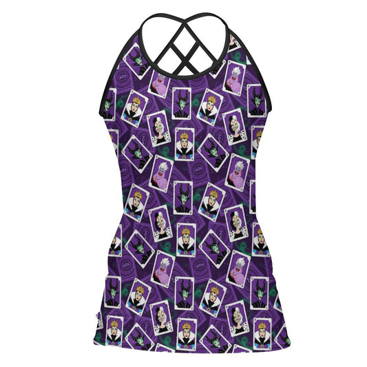 Villain Cards Women's Criss-Cross Open Back Tank Top