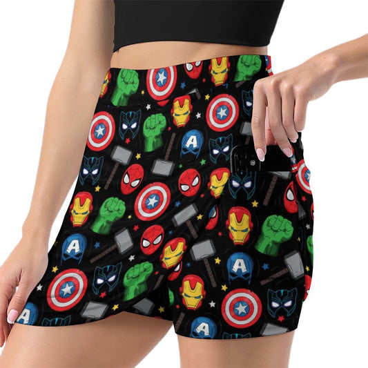 Super Heroes Athletic A-Line Skirt With Pocket