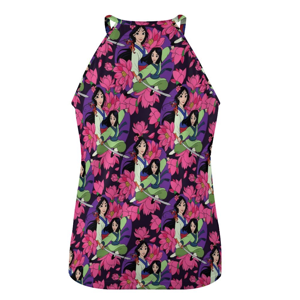 Disney Mulan Blooming Flowers Women's Round-Neck Vest Tank Top