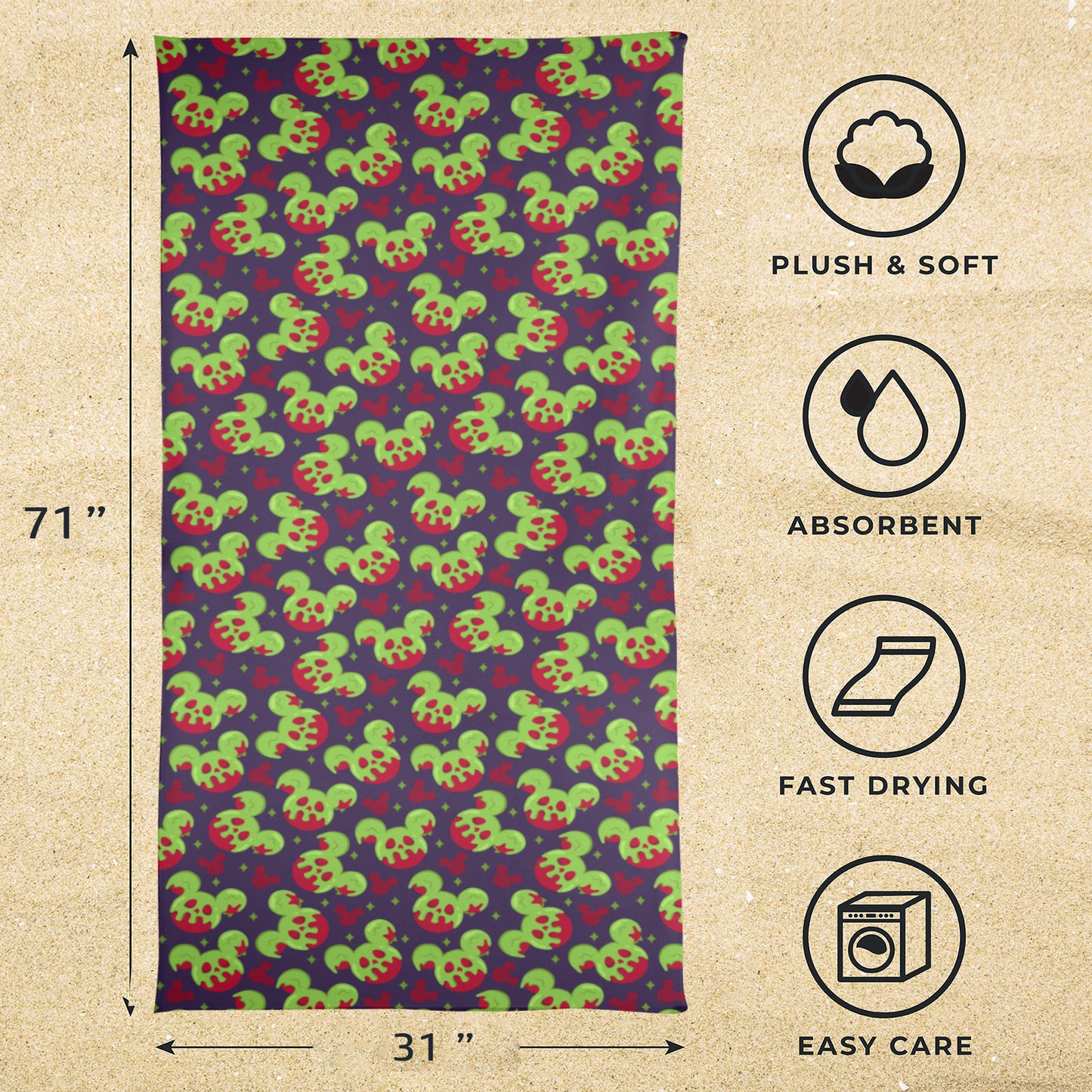 Magical Evil Apple Beach Towel