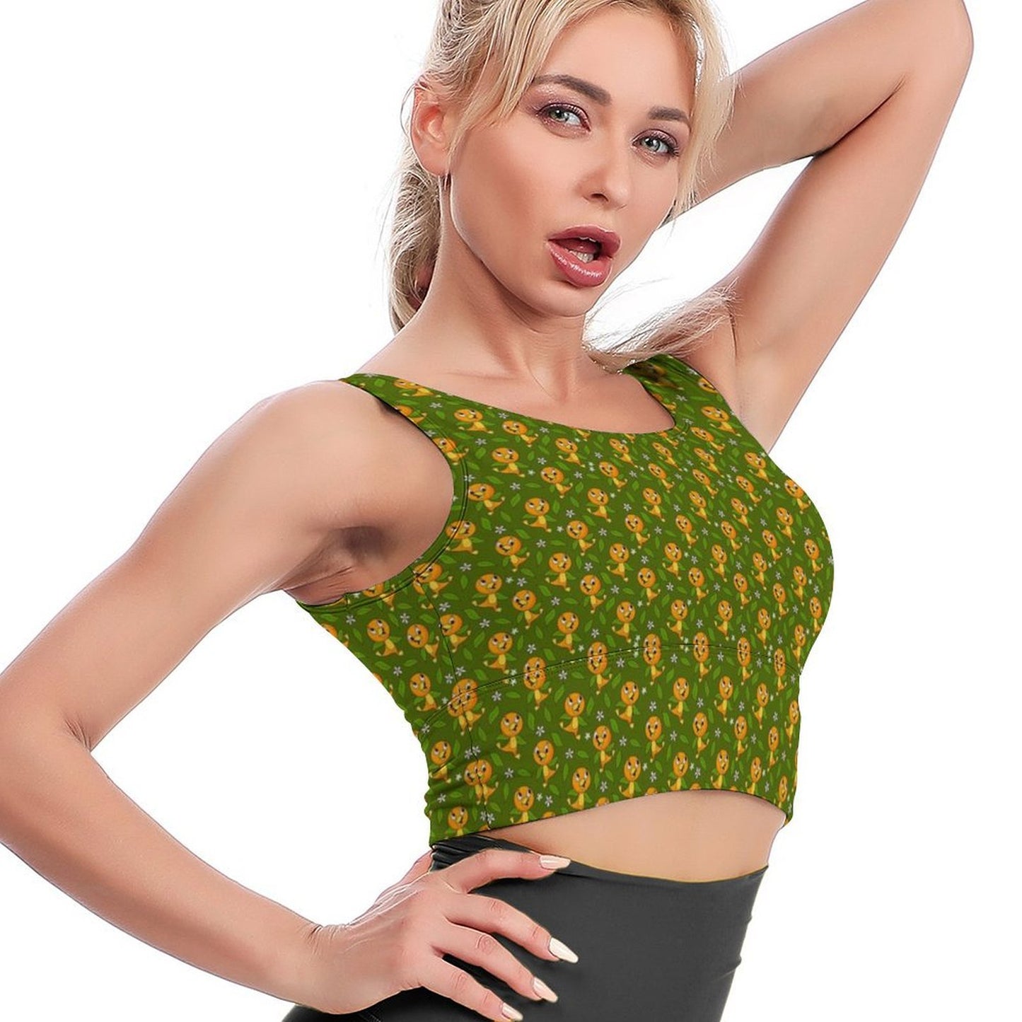Orange Bird Women's Crop Tank Top - Ambrie