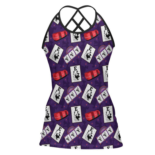 Disney Epcot Figment Imagination Women's Criss-Cross Open Back Tank Top