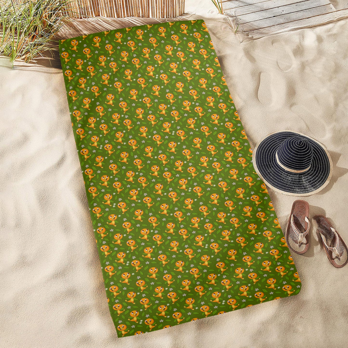 Orange Bird Beach Towel