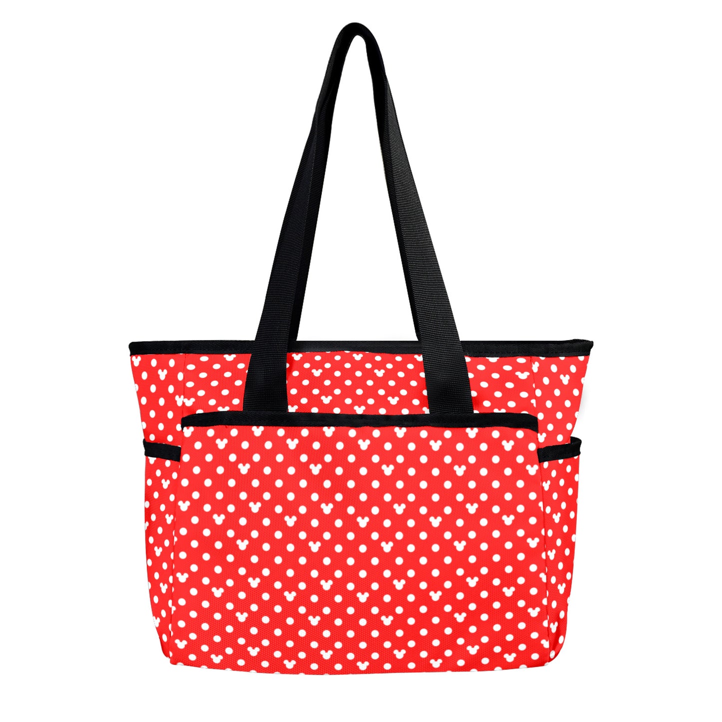 Red With White Mickey Polka Dots Large Capacity Insulated Tote Bag