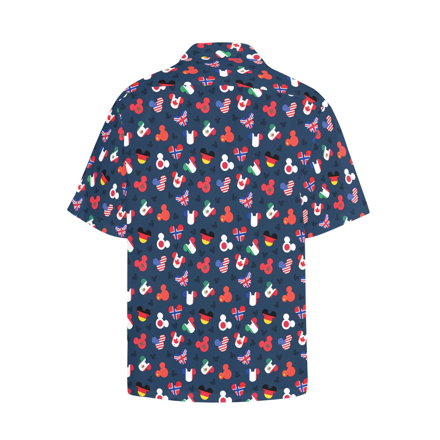 Mickey Flags Hawaiian Shirt With Chest Pocket