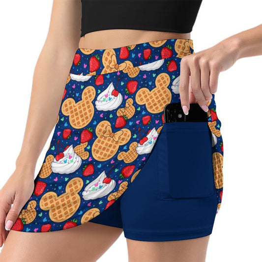 Waffles Athletic A-Line Skirt With Pocket Solid Shorts