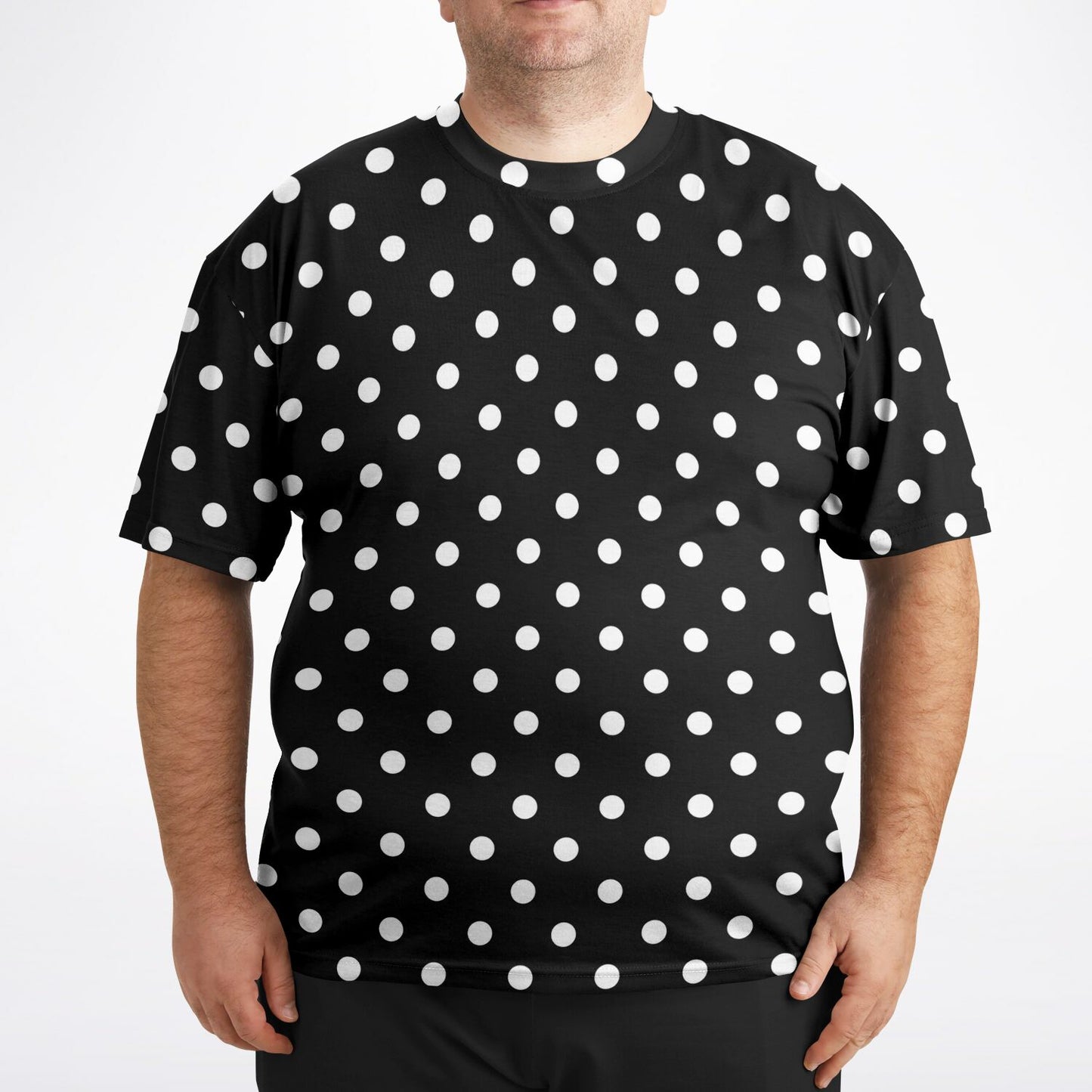 Black With White Polka Dots Unisex Plus-size T-Shirt