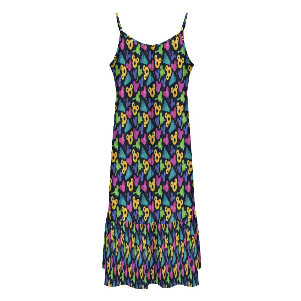 Glitter Park Snacks Suspender Sleeveless Dress