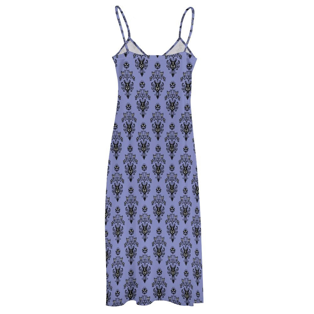 Haunted Mansion Wallpaper Women's Summer Slip Long Dress