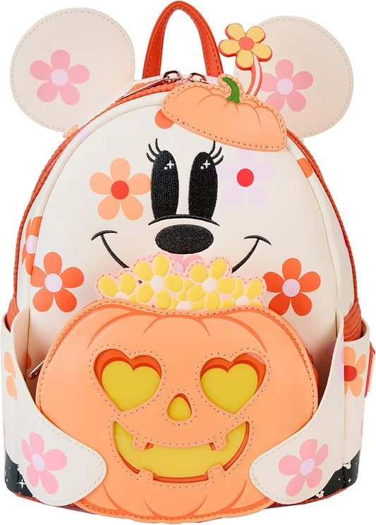 Loungefly Disney Minnie Mouse Floral Ghost Light Up Glow Mini Backpack