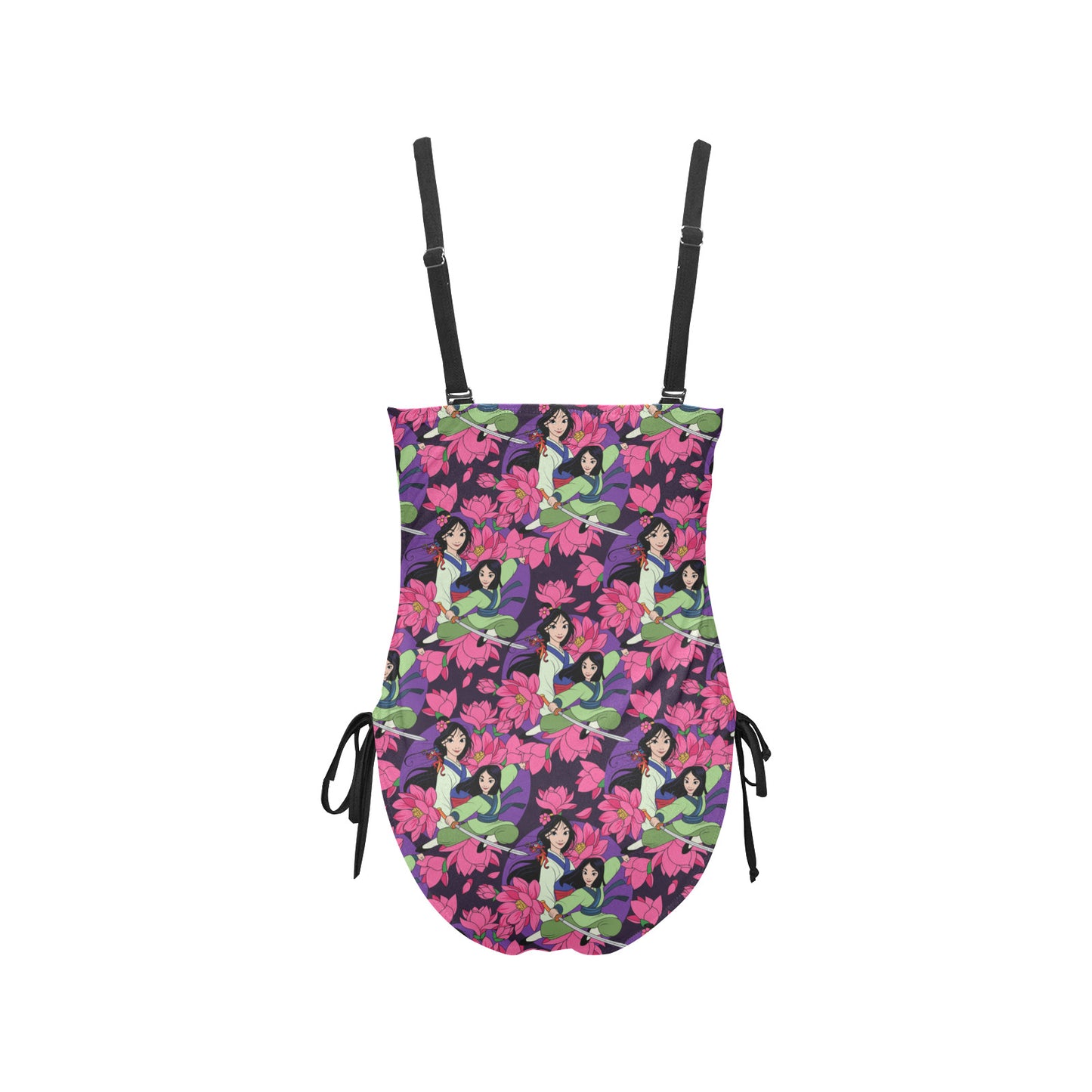 Disney Mulan Blooming Flowers Drawstring Side Women's One-Piece Swimsuit