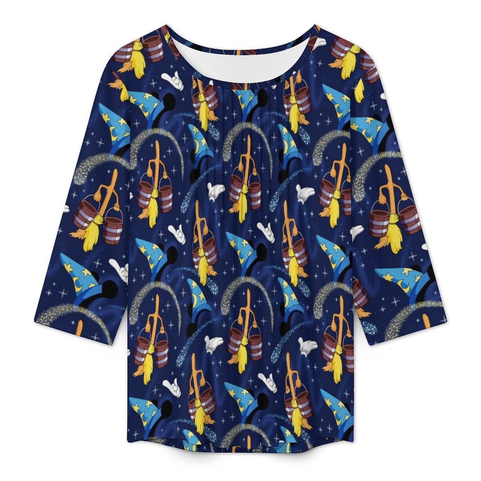 Sorcerer Women's 3/4 Sleeve Pleated Tunic Top - Ambrie