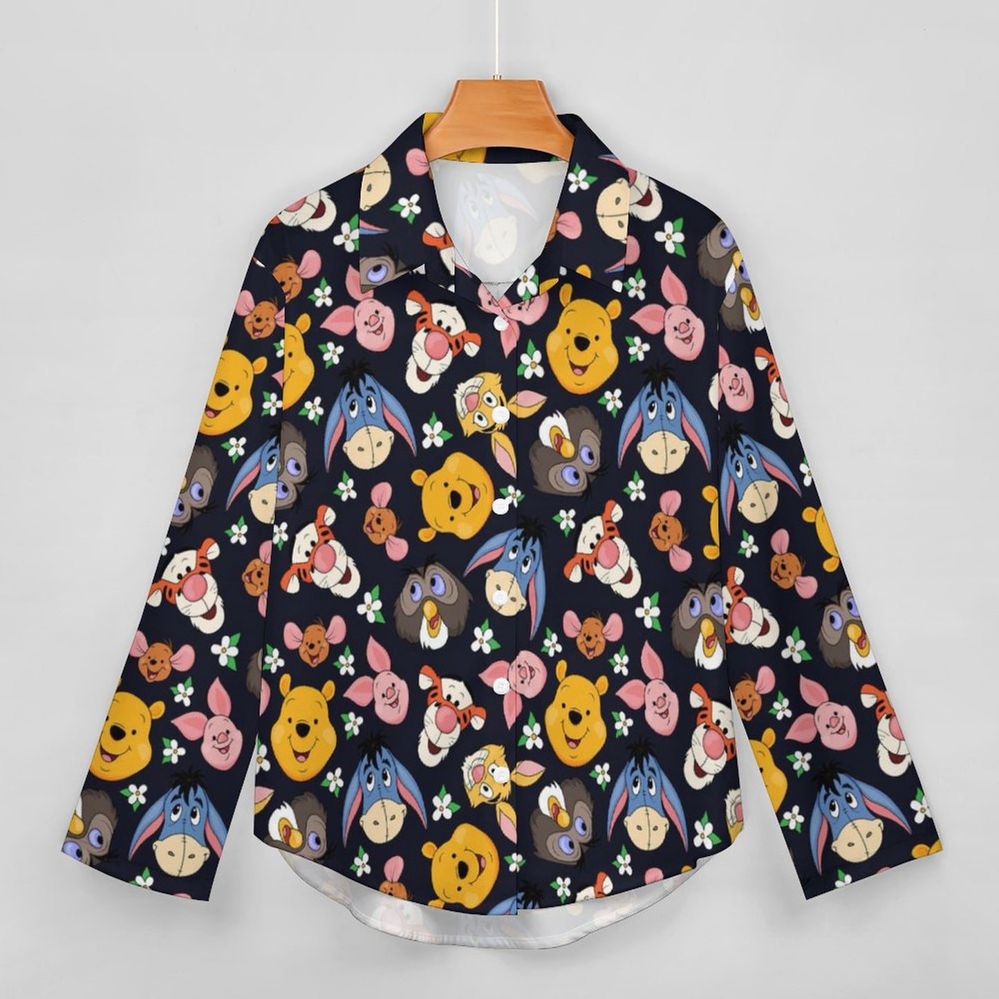 Hundred Acre Wood Friends Long Sleeve Button Up Blouse