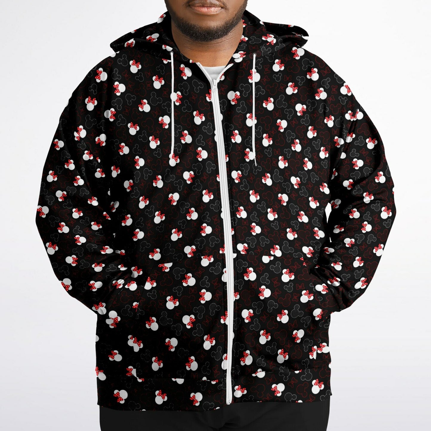 Mickey And Minnie Dots Plus-size Unisex Zip Hoodie