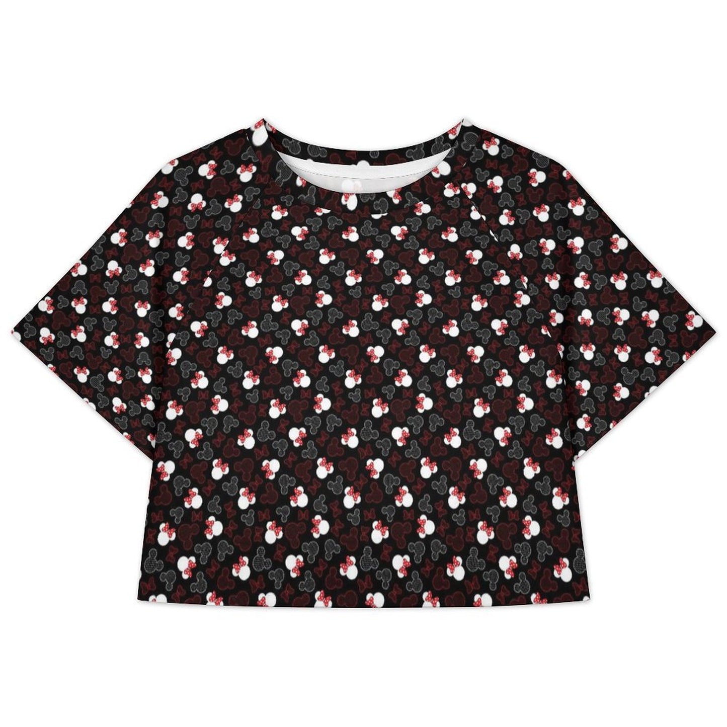 All Over Print Cropped Ralgan T-Shirt - Ambrie