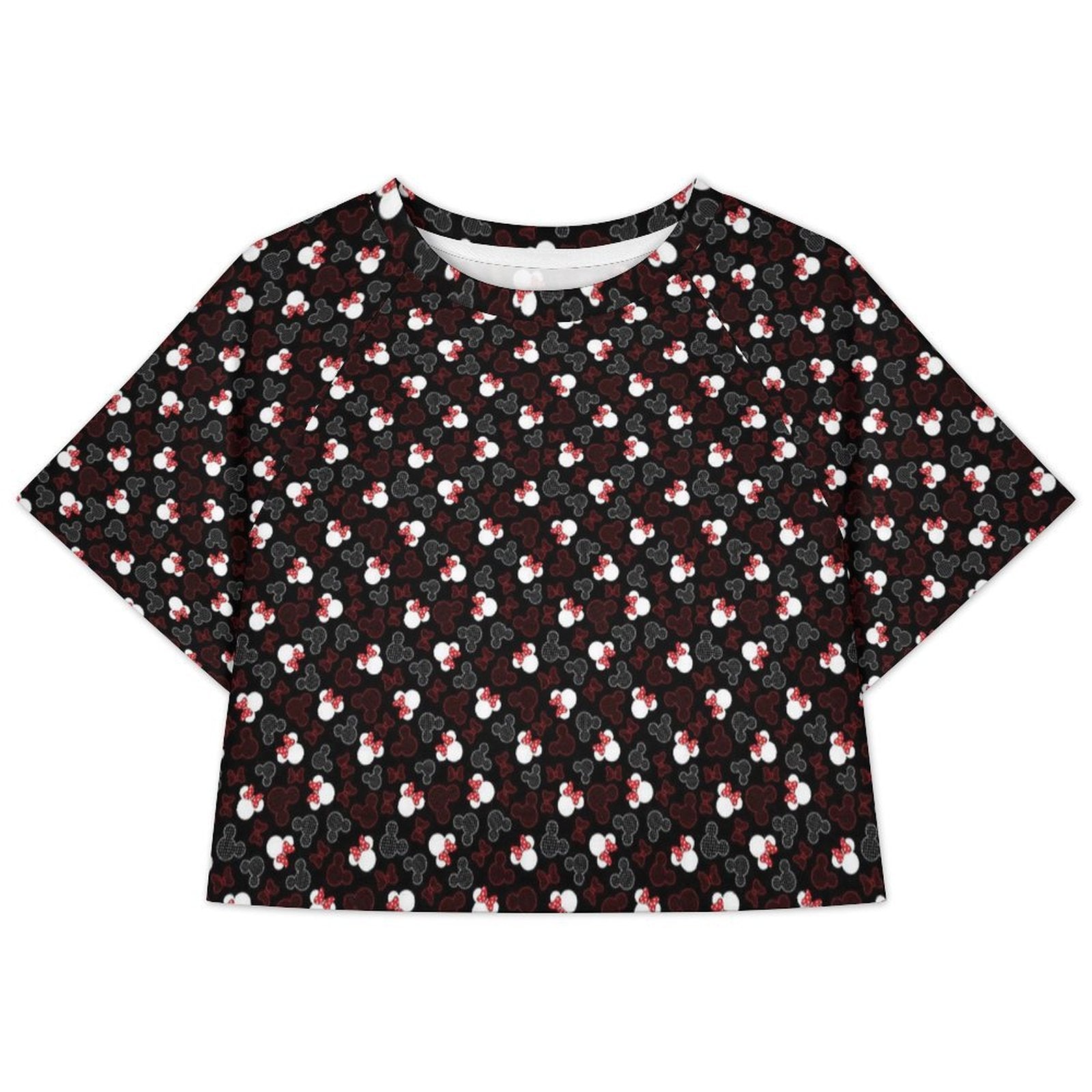 All Over Print Cropped Ralgan T-Shirt - Ambrie