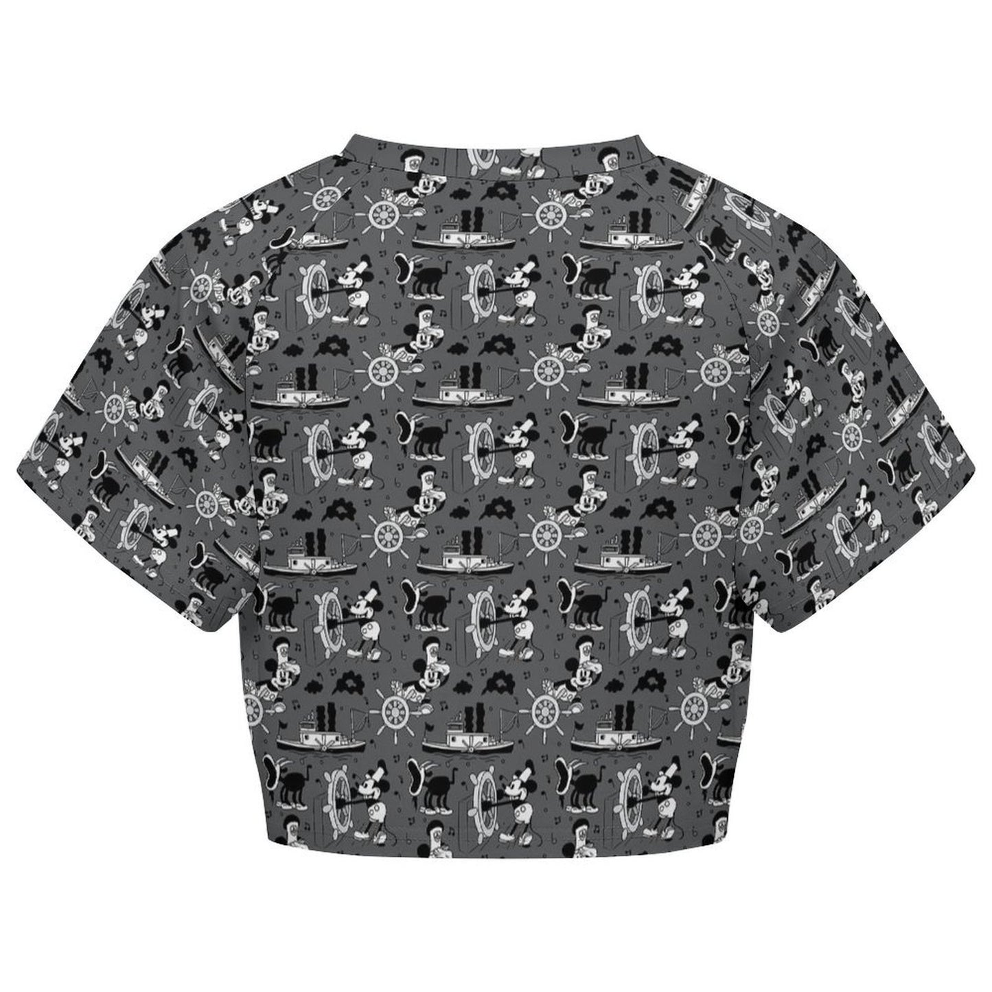 All Over Print Cropped Ralgan T-Shirt - Ambrie