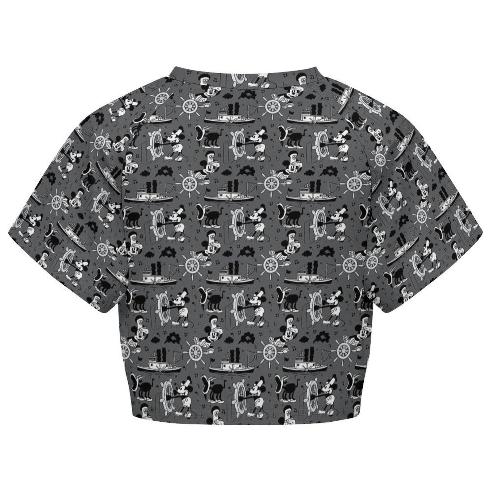 All Over Print Cropped Ralgan T-Shirt - Ambrie