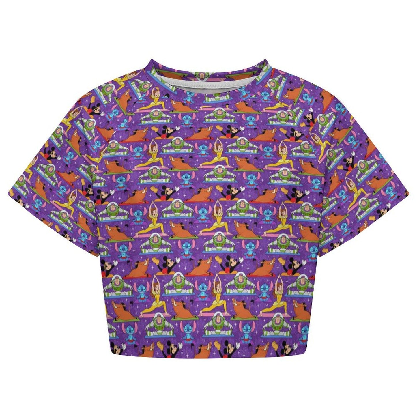 All Over Print Cropped Ralgan T-Shirt - Ambrie
