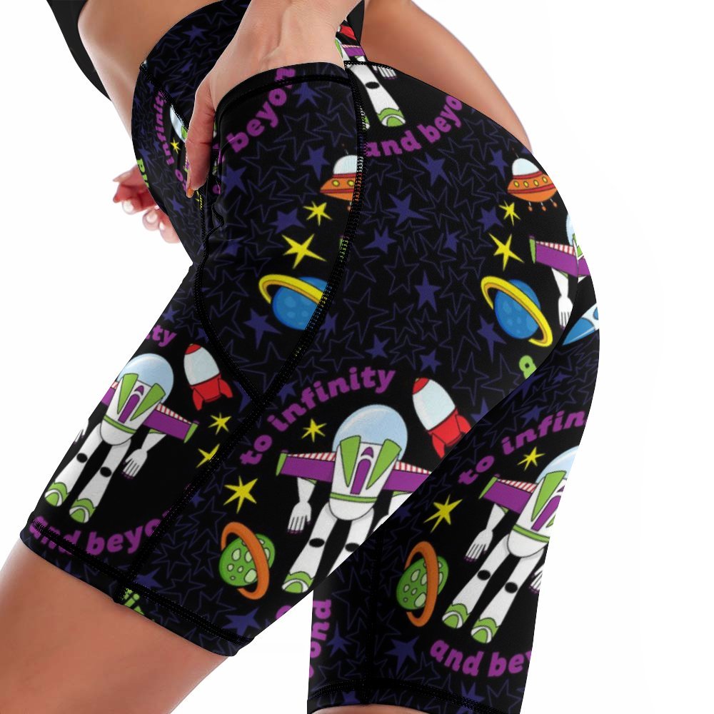 To Infinity And Beyond Women's Knee Length Athletic Yoga Shorts With Pockets