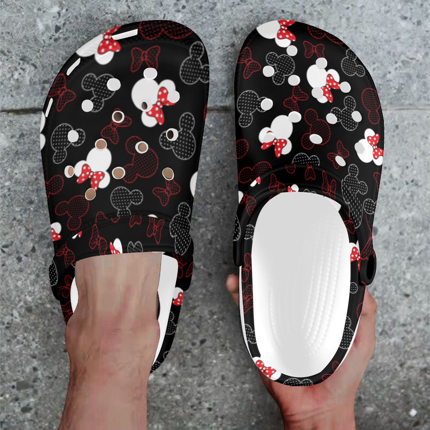 Mickey And Minnie Dots Foam Clogs for Adults