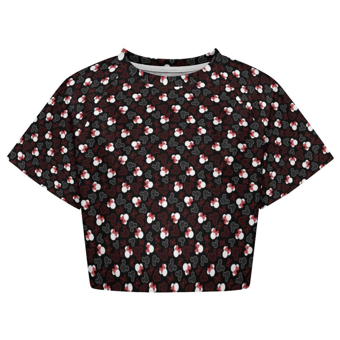 All Over Print Cropped Ralgan T-Shirt - Ambrie