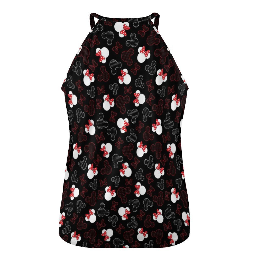 Mickey And Minnie Dots Women's Round-Neck Vest Tank Top