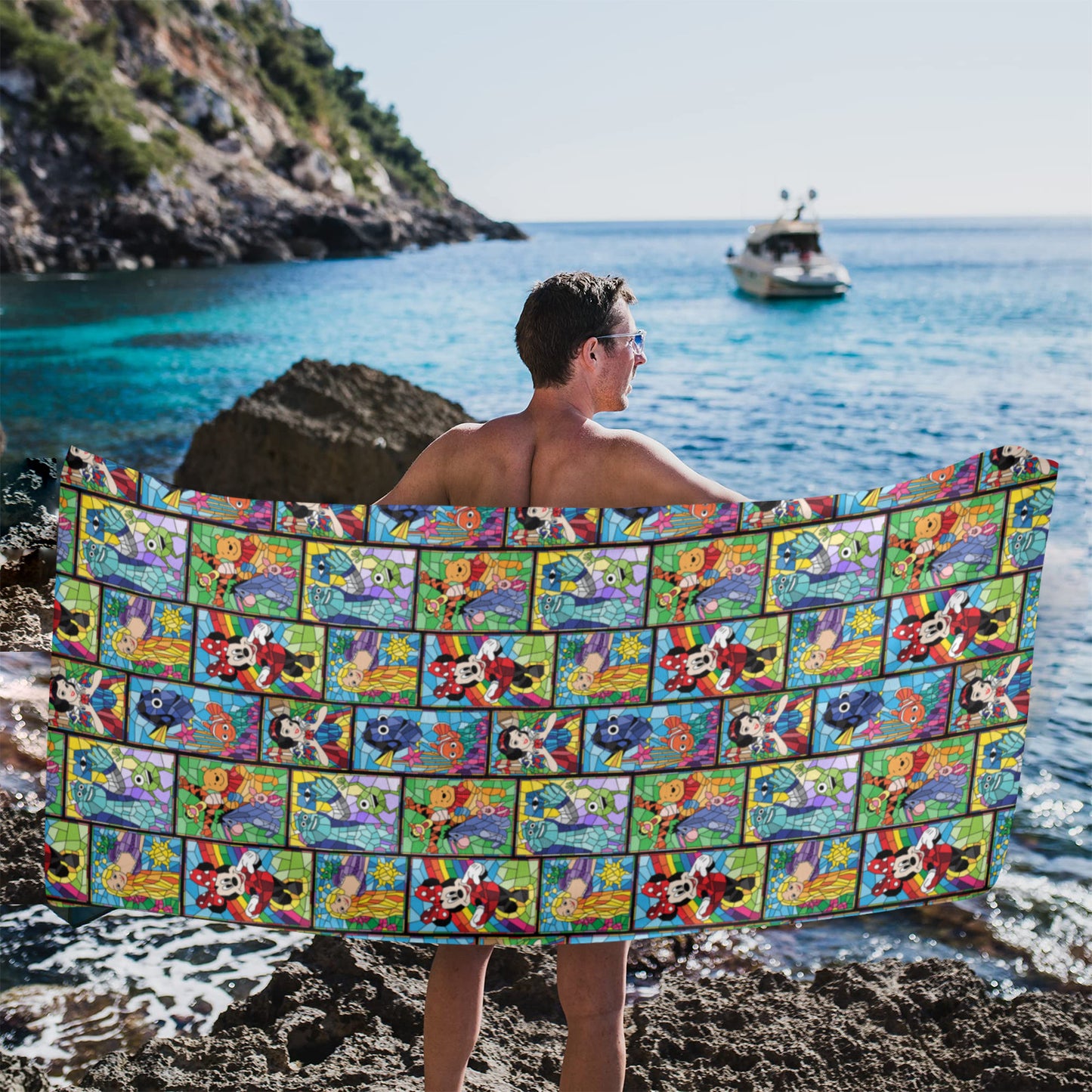 Stained Glass Beach Towel