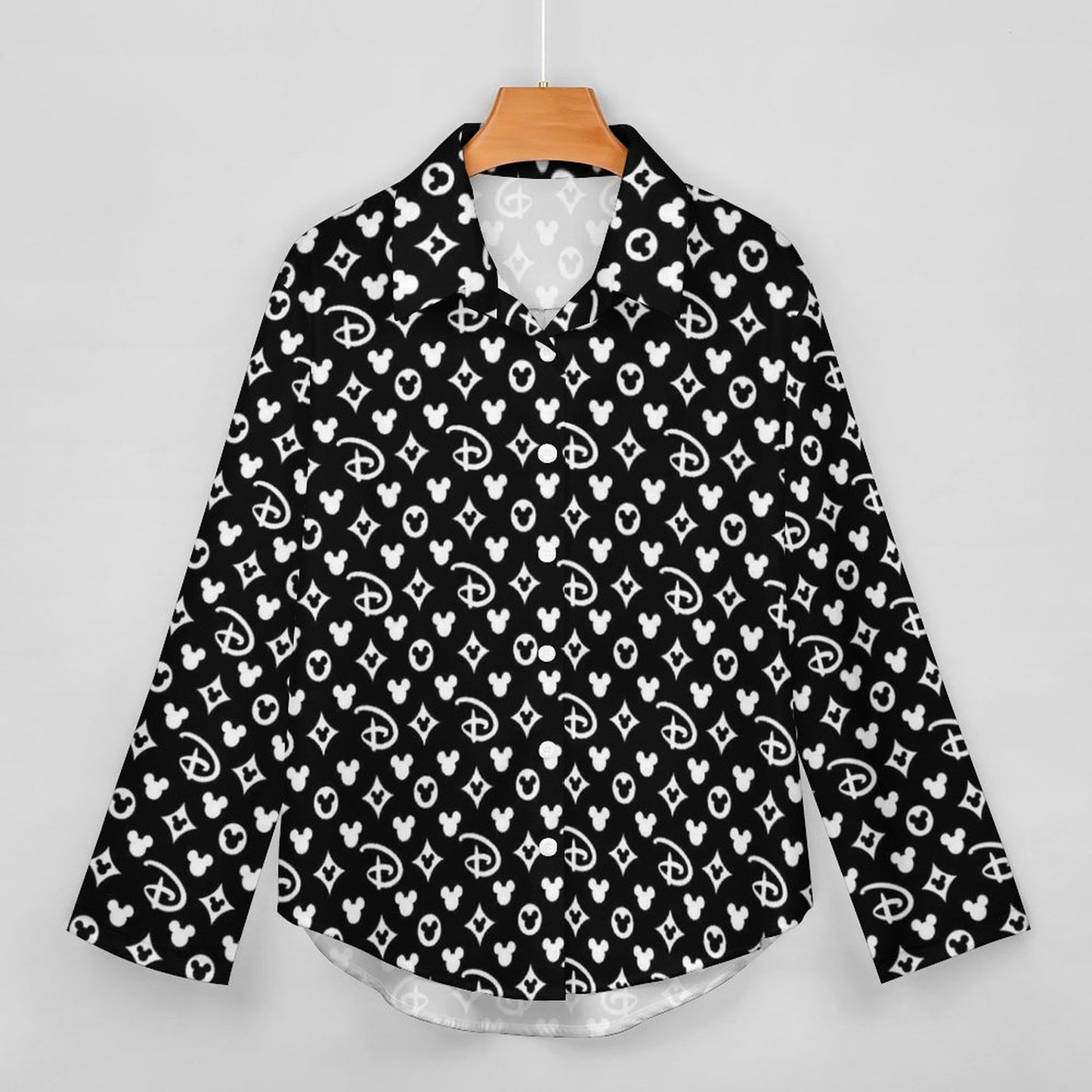 Designer Long Sleeve Button Up Blouse