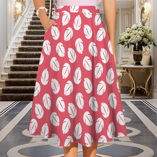 Lilo's Dress Elastic Waist Midi Skirt With Pockets
