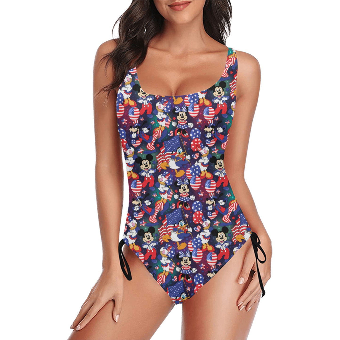 Disney America Drawstring Side Women's One-Piece Swimsuit