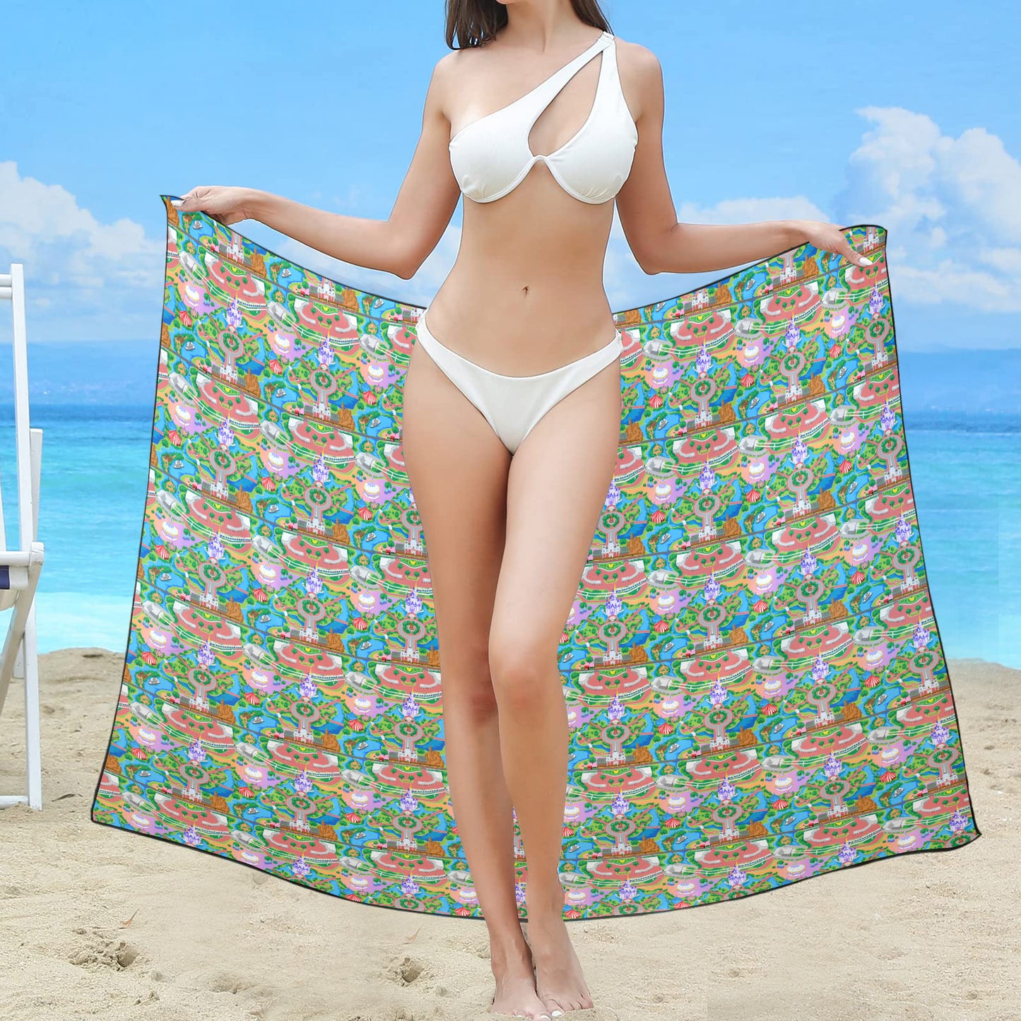 Park Map Long Beach Sarong Wrap