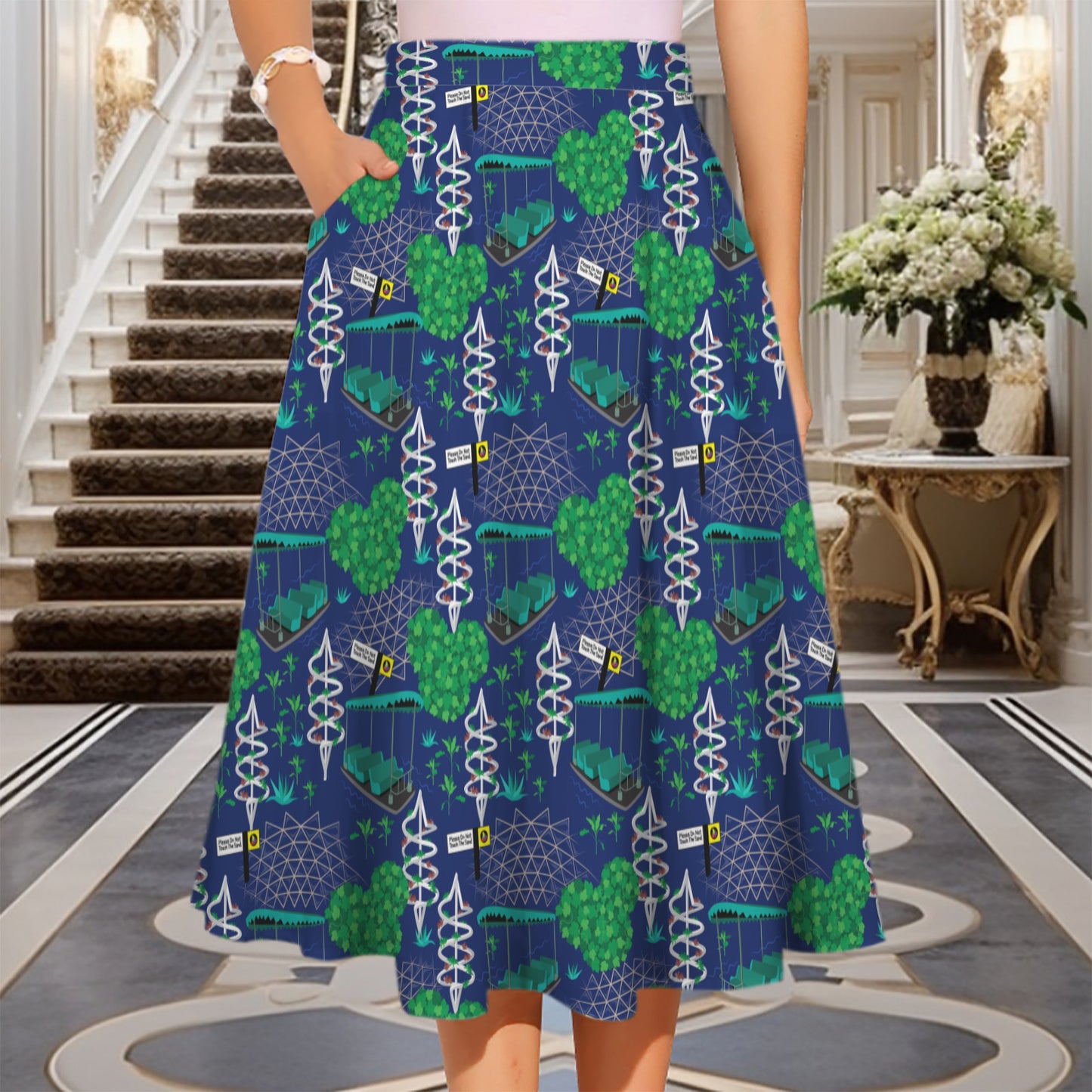 Living With The Land Elastic Waist Midi Skirt With Pockets