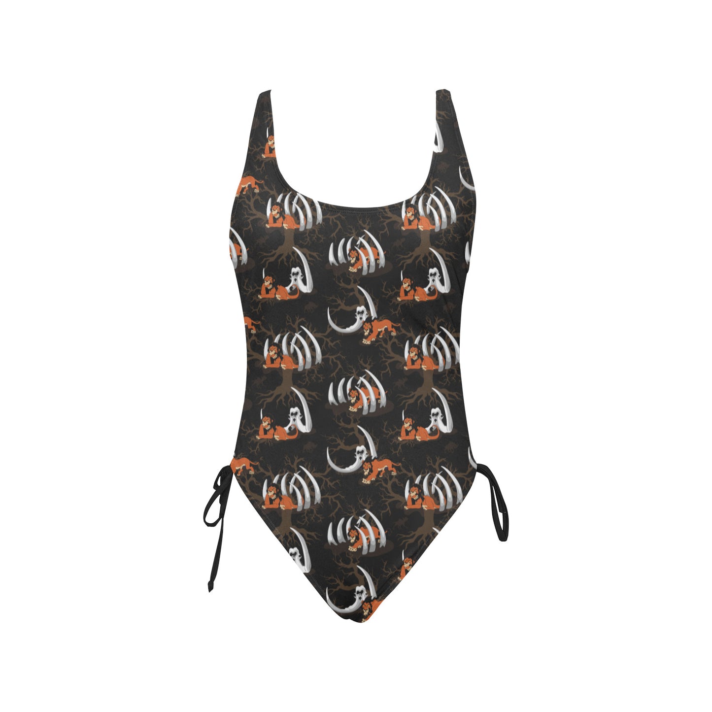 Scar Drawstring Side Women's One-Piece Swimsuit